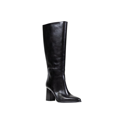 Guess Stivali Donna Nero Pelle 100% Tacco Largo Punta Cerniera Autunno Inverno FLFPER LEA11