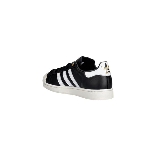 Sneakers neri uomo adidas Originals Superstar II KI0981. Scarpe da ginnastica basse in pelle nera con dettagli Cloud White e Off White, ciondolo Trifoglio metallico e suola in gomma.