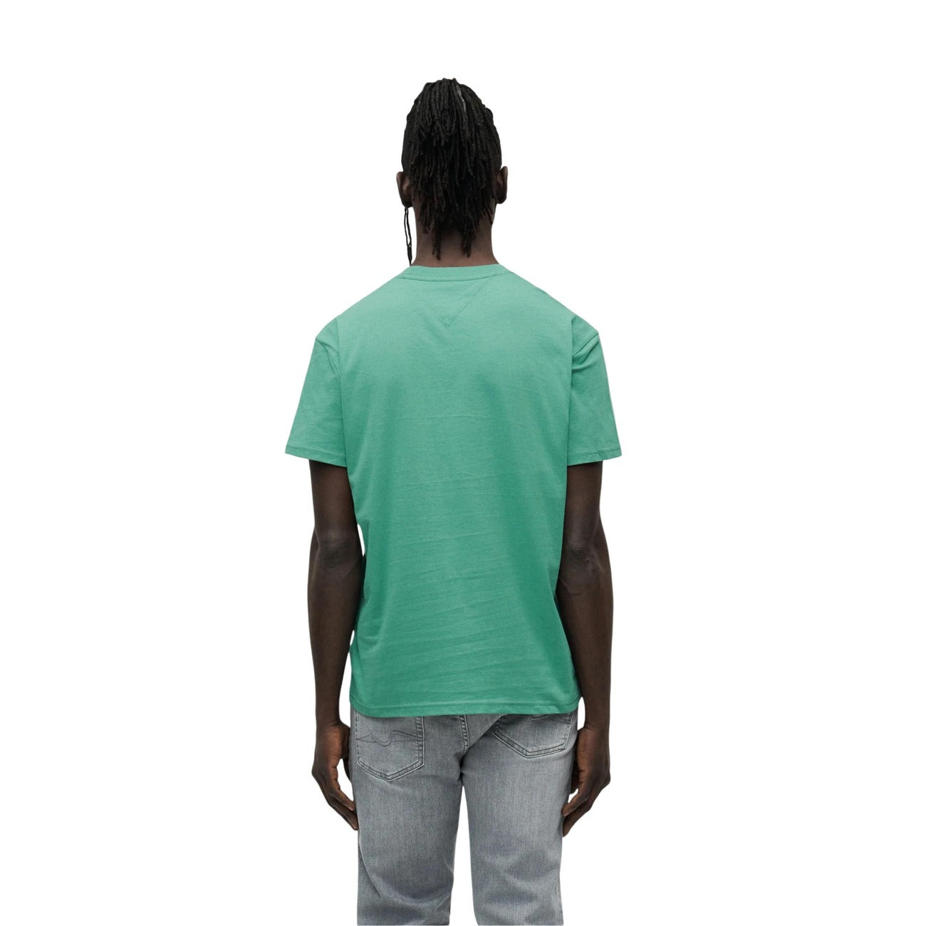 T-shirt uomo Tommy Hilfiger Jeans TJM REG LINEAR LOGO nera in cotone organico a maniche corte primavera estate - vista posteriore
