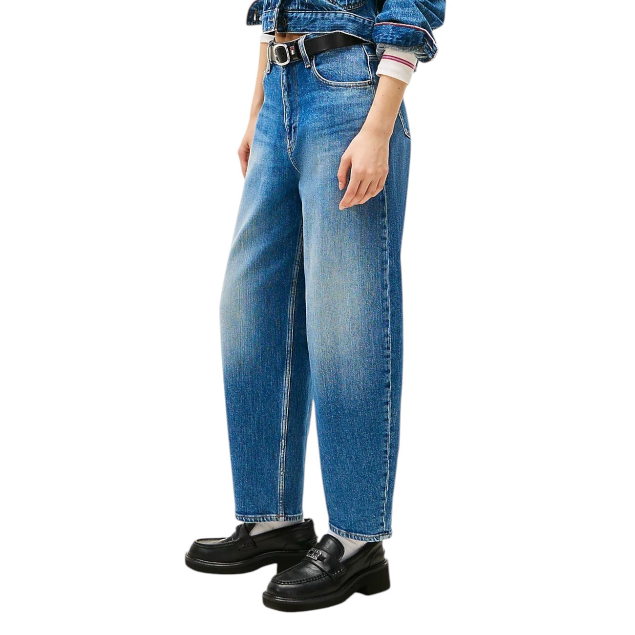 Tommy Hilfiger Jeans Jeans Donna Blu con Zip Bottone - Jeans Cotone Organico Elastan Tasche