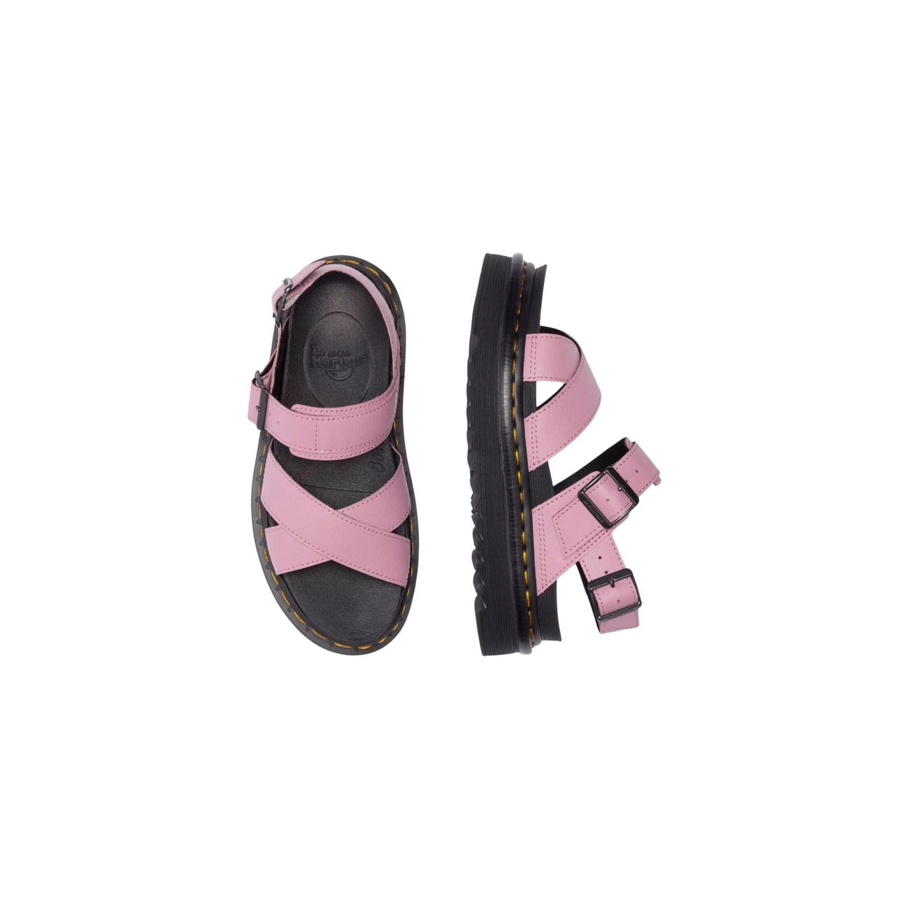 Dr. Martens Voss II Sandal; Dusty Rose. 100% Pelle Athena. Suola Zebrilus in EVA, plantare memory foam SoftWair, chiusura con doppia fibbia. Stile casual-chic estivo.