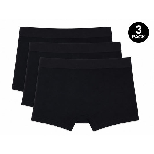 Set 3 Boxer Uomo Nero Roberto Cavalli Underwear; Tessuto 95% cotone e 5% elastan con banda elastica e scritte logo in vita. Taglio aderente comfort 4 stagioni. Vista posteriore 