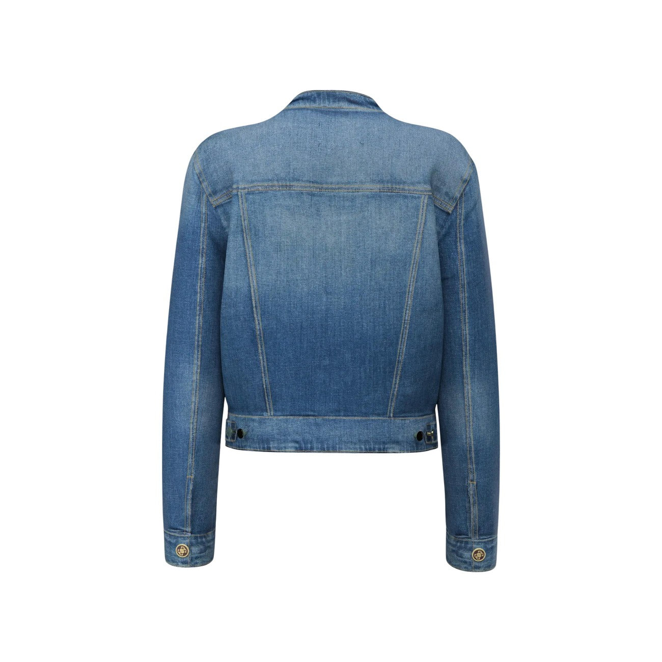 Giacca jeans Guess donna blu W6YN03 D1341. Giubbino corto di jeans da donna slim fit in cotone denim con bottoni metallici, taschini frontali e polsini con bottone, giacca di mezza stagione.