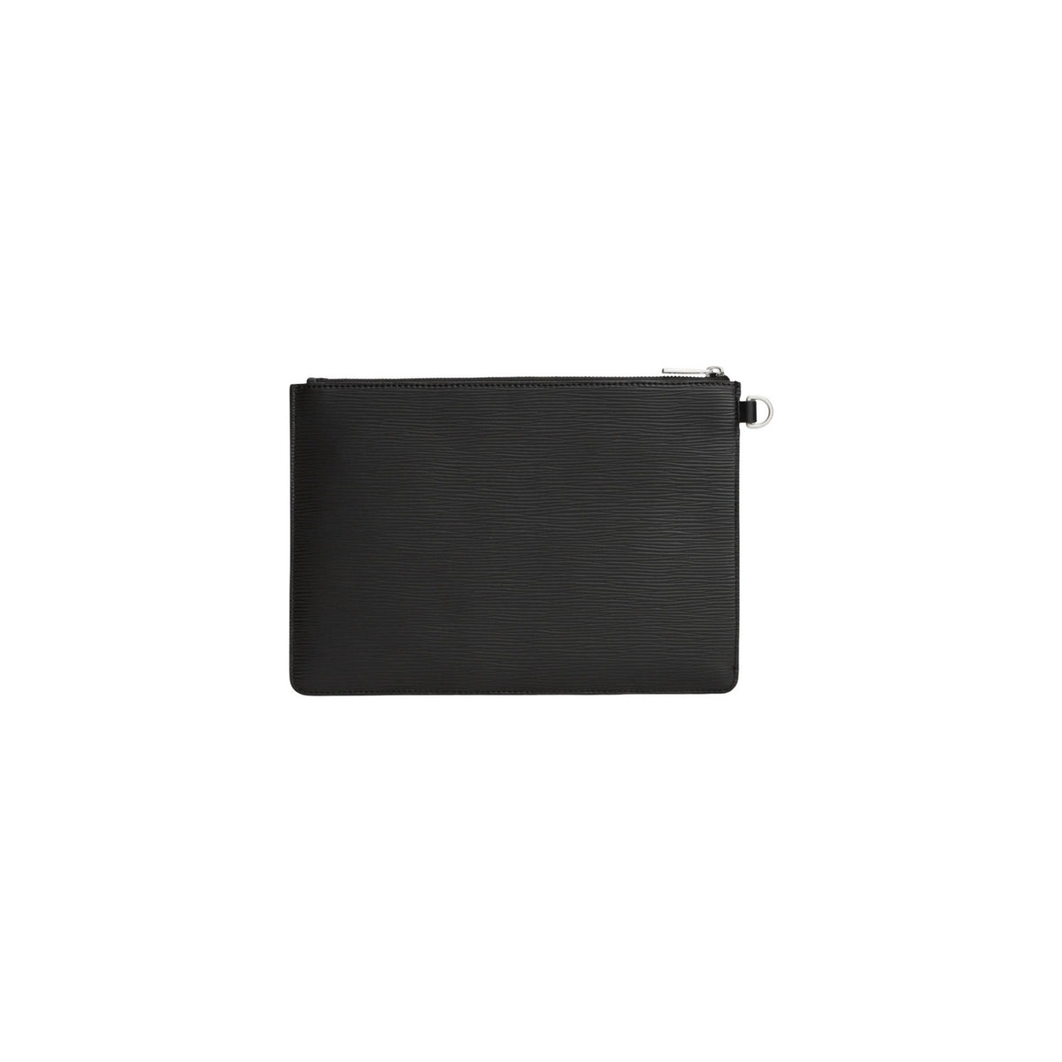 Pochette nera uomo Tommy Hilfiger TH Business Saffiano AM0AM14823. Pouch a mano e beauty case da viaggio da uomo in trama saffiano nera con zip e placchetta logo Tommy Hilfiger.