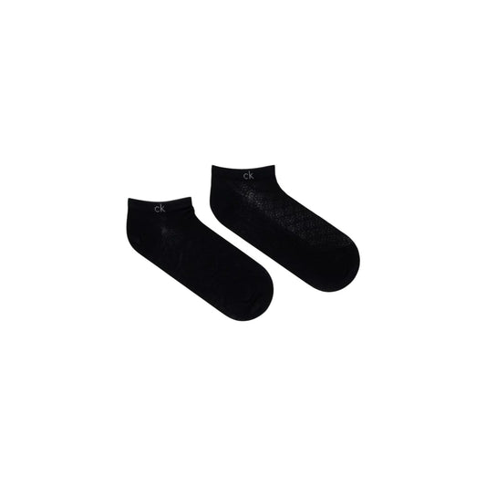Pack 2 Paia Calze Sneaker CK Jeans Structure; Nero. 71% Lyocell, 27% Poliammide, 2% Elastam. Fibra naturale traspirante, logo ricamato, taglio basso comfort 4 stagioni. Vista frontale 