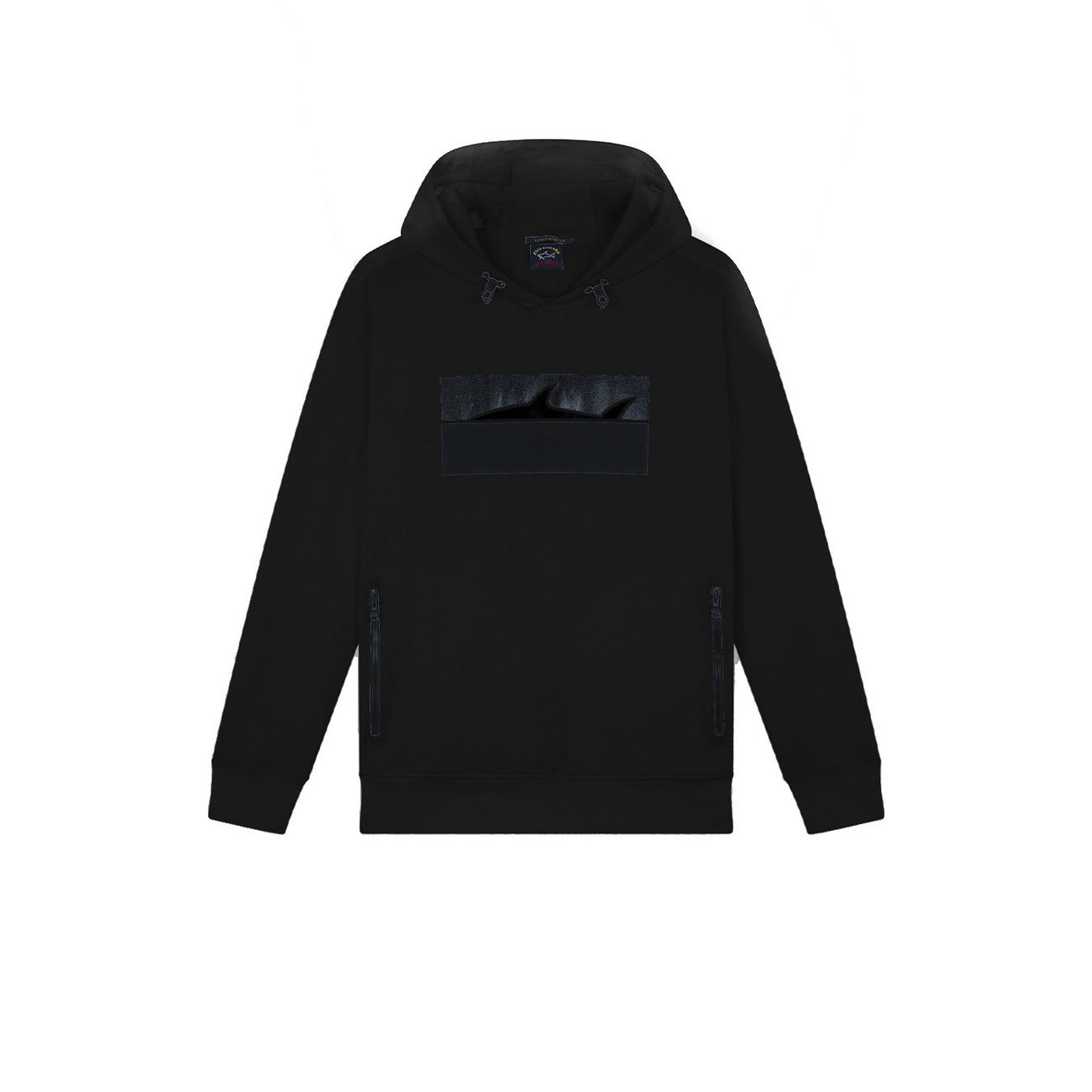 Paul&shark Felpa Uomo Nera con Cappuccio Stampa Maniche Lunghe Scollo Tondo Tasche Anteriori in Cotone 70% Elastan 6% Poliestere 24% Autunno/Inverno B_44418