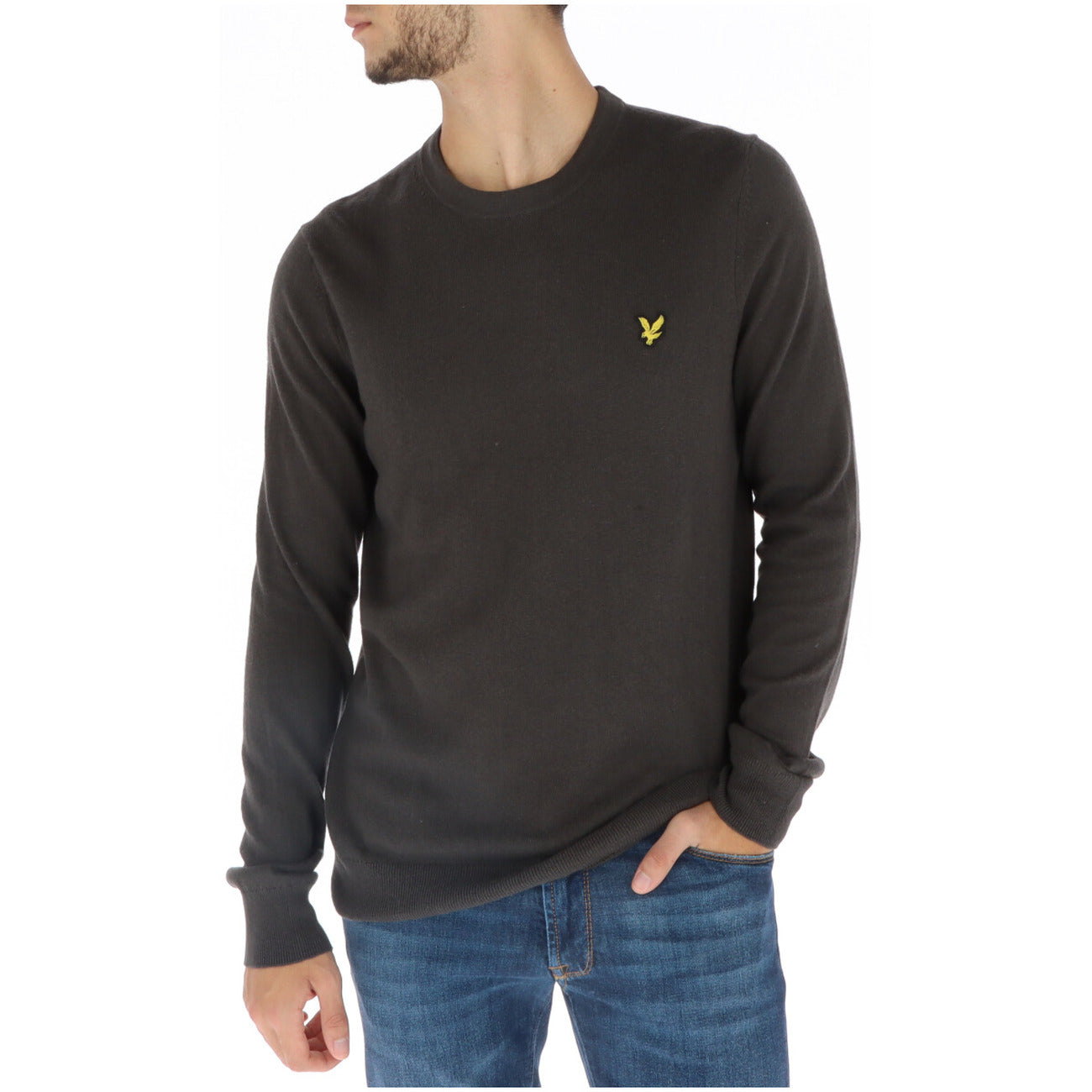Lyle & Scott Maglia Uomo Blu Scollo Tondo Manica Lunga Cotone Lana Merino Autunno Inverno KN2110VC