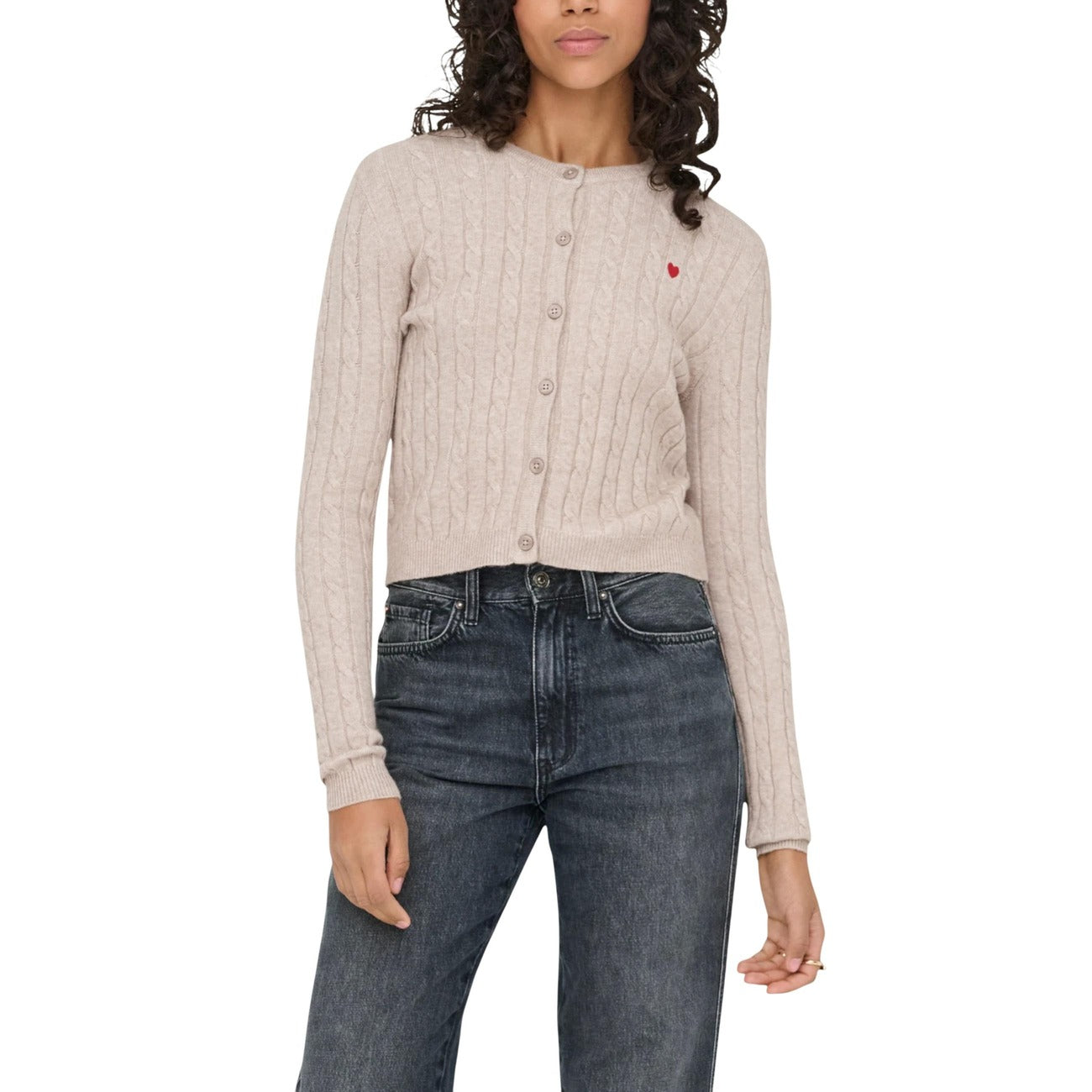 Only Cardigan Donna Bianco Bottoni Maniche Lunghe Scollo Tondo Viscosa 50% Nylon 27% Poliestere 23% Autunno Inverno 15360594