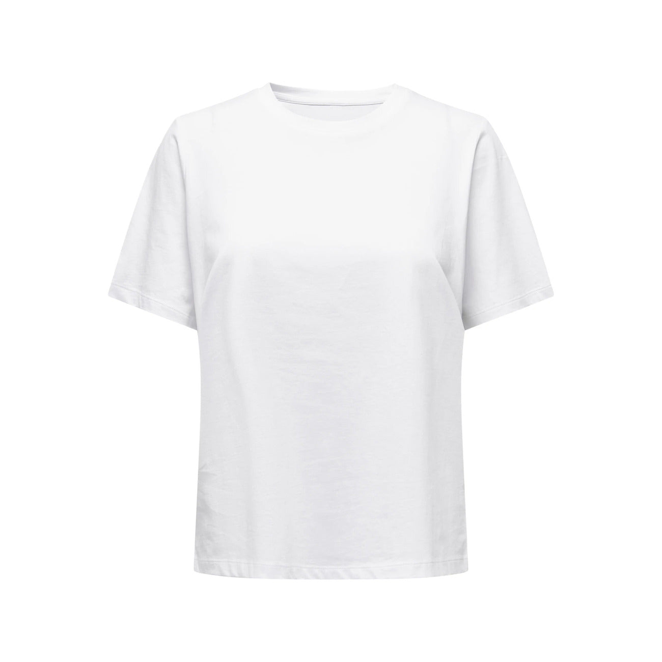 Only T-Shirt Donna Bianca Monocromo Manica Corta Scollo Tondo 100% Cotone Primavera/Estate 15270390