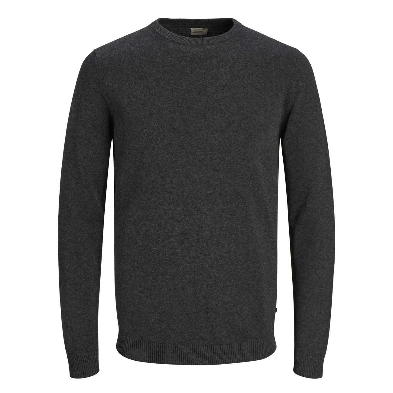Jack & Jones Maglia Uomo Grigio Scuro Melange Manica Lunga Cotone 100% Autunno Inverno WH7_23206138_GRIGIO_SCURO