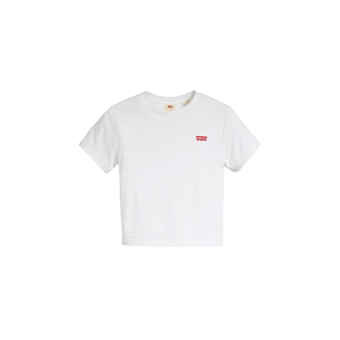 Levi's® Essential Sporty Tee Bianca; fit slim e corto, tessuto morbido e coprente, dettaglio Red Tab. Il basic sportivo essenziale. Vista frontale stesa 