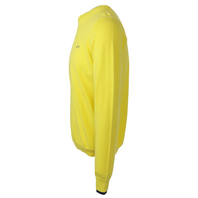 Sun68 Maglia Uomo Giallo Manica Lunga Cotone Lana Autunno Inverno K40105