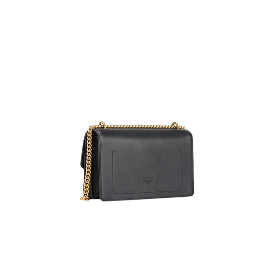 Borsa donna Pinko Classic Love Bag One nera – Tracolla media in pelle mano seta 100941A0F1.
