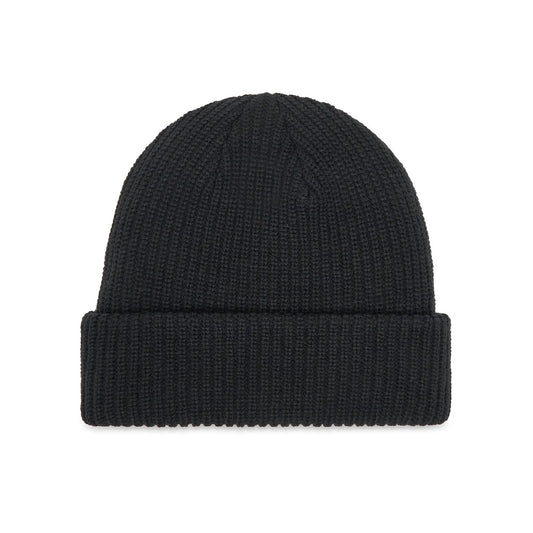 Berretto nero uomo Vans Core Basic VN000QB4BLK1. Cappello da cuffia in morbida maglia acrilica nera con risvolto e patch etichetta logo Vans.