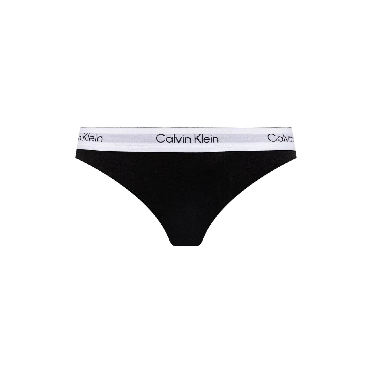 Perizoma Donna Calvin Klein Icon 2-Pack; Confezione doppia in cotone, modal ed elastan traspirante. Modello a vita media con elastico logato piatto senza cuciture, intimo invisibile quotidiano. Nero frontale 