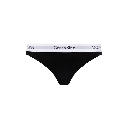 Perizoma Donna Calvin Klein Icon 2-Pack; Confezione doppia in cotone, modal ed elastan traspirante. Modello a vita media con elastico logato piatto senza cuciture, intimo invisibile quotidiano. Nero frontale 