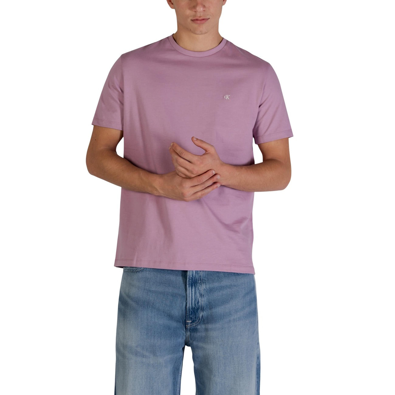 Calvin Klein Jeans T-shirt Uomo Bianca Maniche Corte Scollo Tondo - T-shirt Cotone