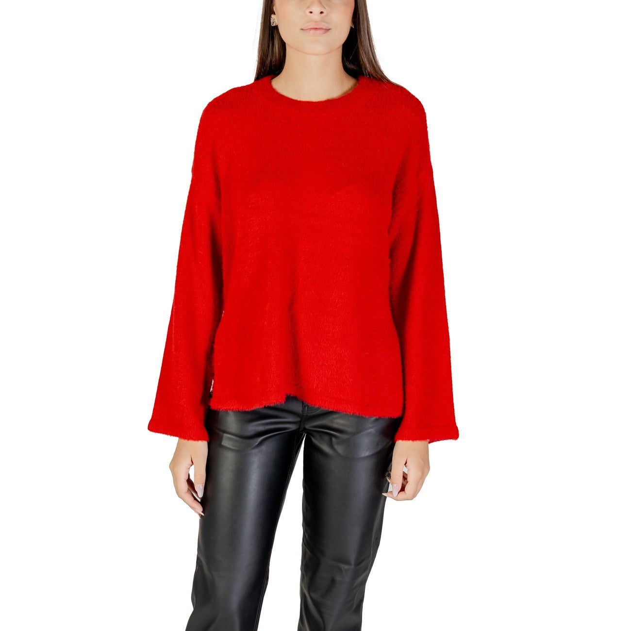 Only Maglia Donna Bianca in 50% Acrilico 50% Nylon a Manica Lunga con Scollo Tondo 15350652