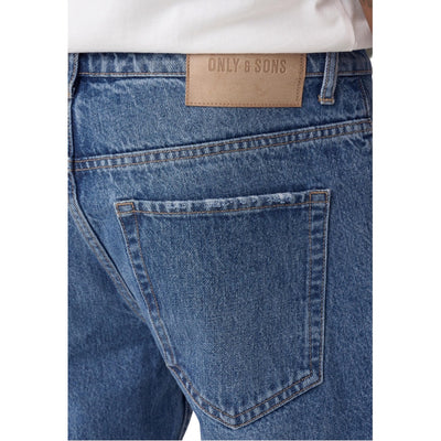 Only & Sons Jeans Uomo Azzurro Zip Bottone Tasche Cotone Organico Autunno Inverno 22024939