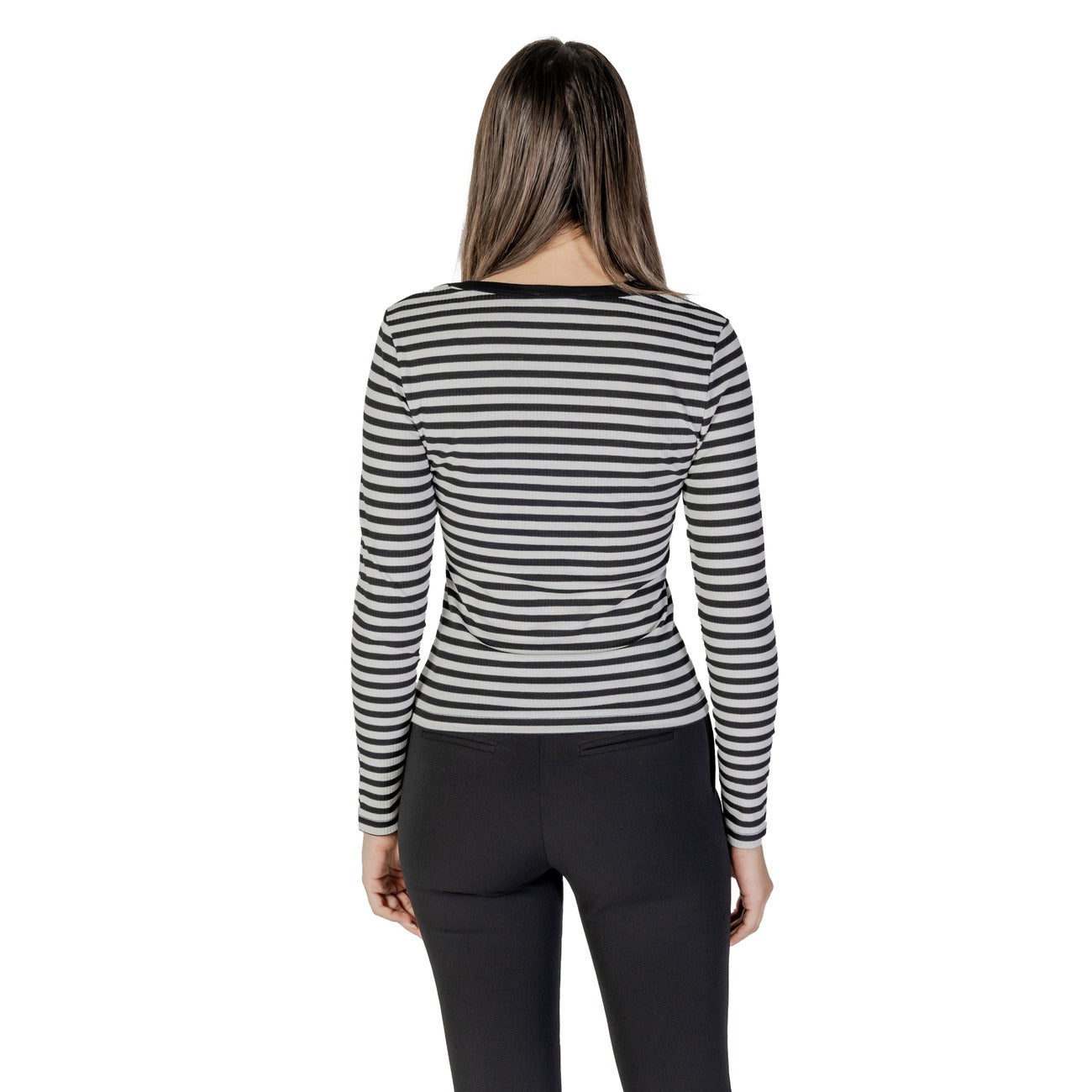 Morgan De Toi Maglia Donna Bianco Righe Scollo Tondo Manica Lunga Poliestere Viscosa Primavera Estate 251-TSCOOP