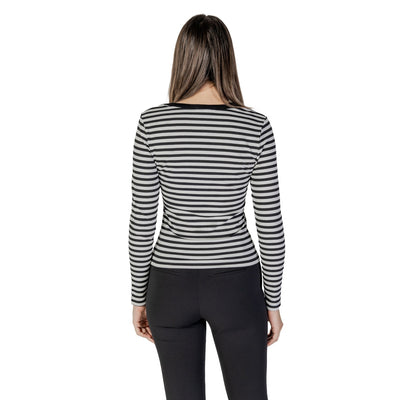 Morgan De Toi Maglia Donna Bianco Righe Scollo Tondo Manica Lunga Poliestere Viscosa Primavera Estate 251-TSCOOP