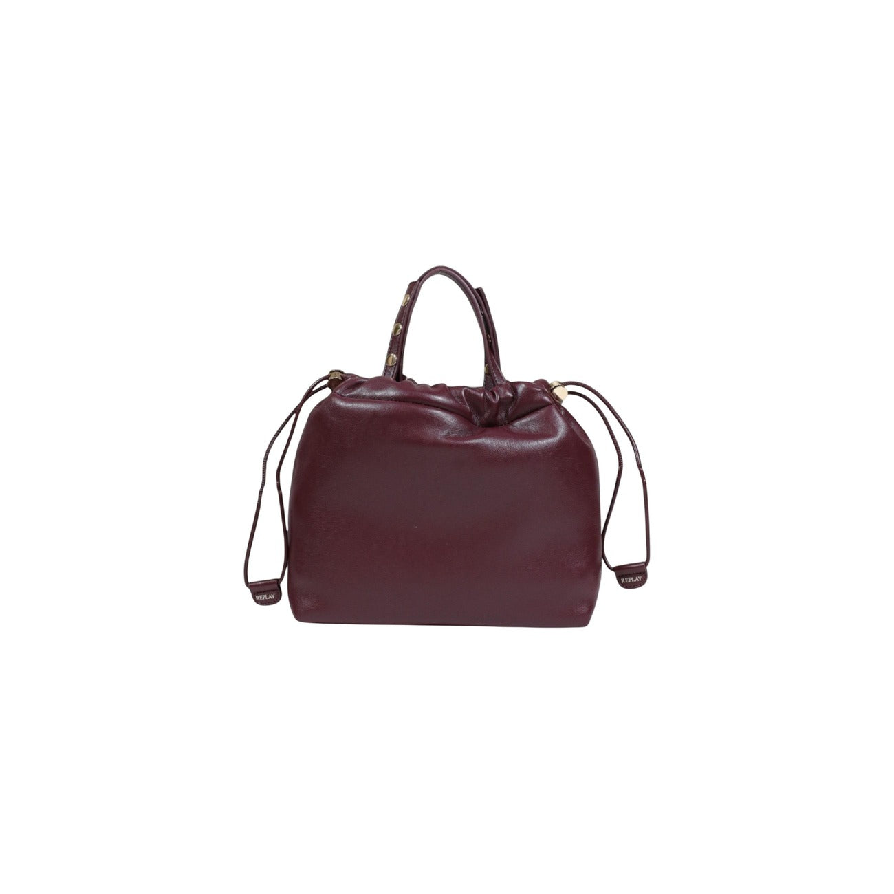Replay Borsa Donna Bordeaux a Mano e Tracolla con Lacci Tasca Interna - Borsa Poliestere 28x25x9cm