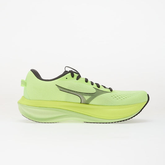 Scarpe Running Mizuno Wave Rider 30; Scarpa tecnica da corsa con intersuola ammortizzata in schiuma Enerzy Nxt e piastra Wave intera. Tomaia traspirante in mesh, massima stabilità e durabilità per lunghe distanze. Vista laterale 