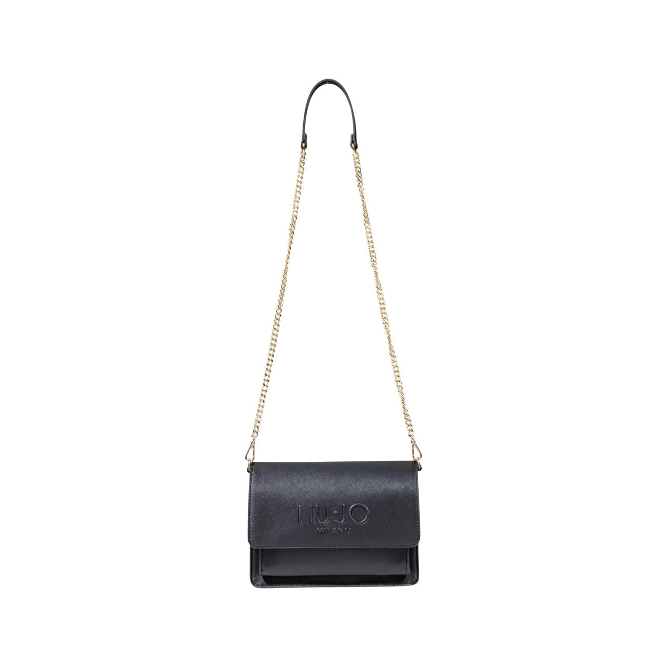 Liu Jo Borsa Donna Nera in Poliuretano 100% a Tracolla con Bottoni Automatici 22x16x7 cm AF5152 E0087