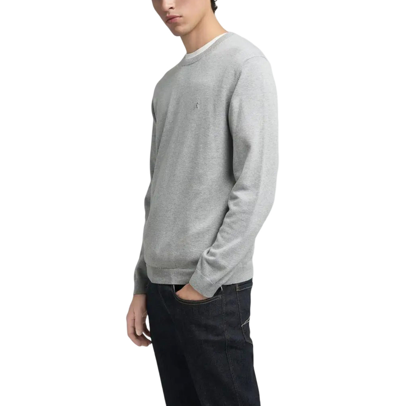 Replay Maglia Uomo Grigia Maniche Lunghe Scollo Tondo - Maglia Cotone