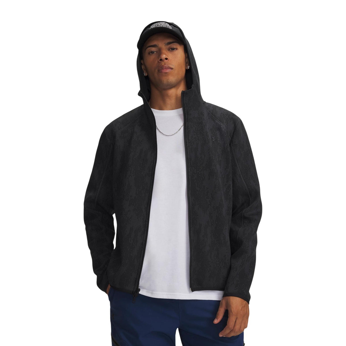 Felpa zip uomo Under Armour – Felpa sportiva con cappuccio in pile traspirante nera 6013431.