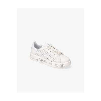 Premiata Sneakers Donna Bianche in Pelle con Lacci Scarpe Basse Sportive - Sneakers Pelle