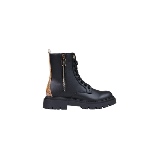 Anfibi neri donna Alviero Martini Prima Classe – Stivaletti stringati con dettaglio Geo Classic N 2571 0289.