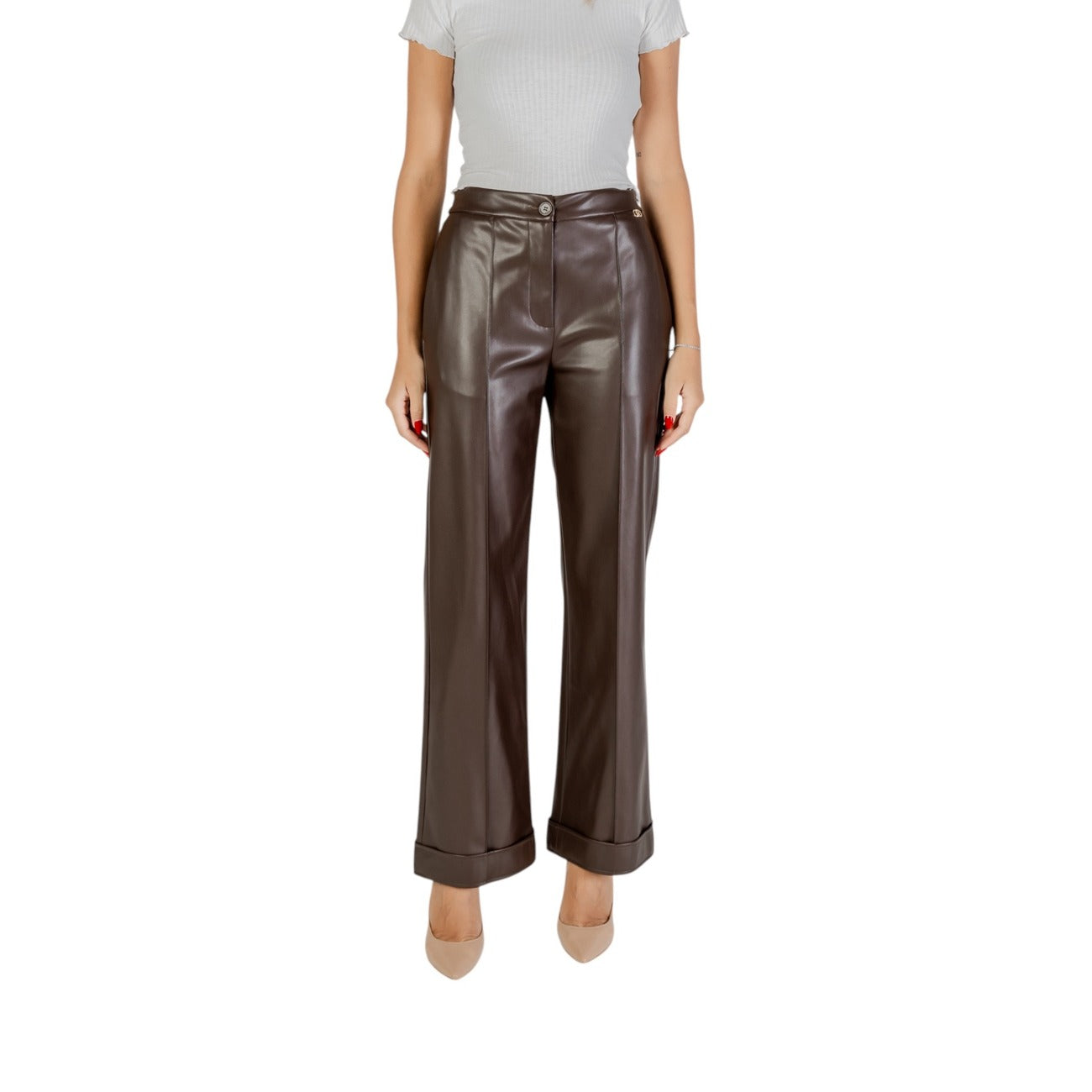 Liu Jo Pantaloni Donna Marrone Zip e Bottone 100% Poliestere Autunno/Inverno MF5069 E0624
