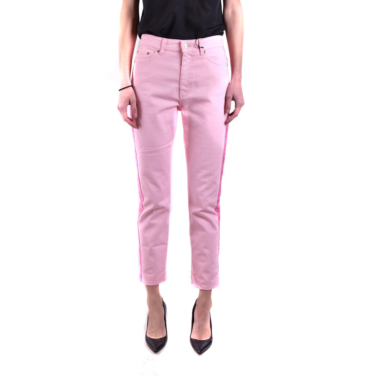 Chiara Ferragni Jeans Donna Rosa con Zip Bottone Tasche Anteriori Posteriori in Cotone 100% Autunno/Inverno B_43787