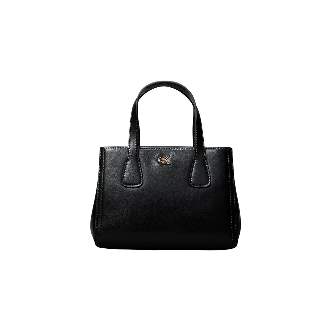 Borsa Mini Tote Calvin Klein Crossbody; Nero. 51% Poliestere riciclato a struttura rigida, chiusura zippata, doppi manici e tracolla removibile. Tasca interna. Misure micro e compatte (20x14 cm), stile minimalista. Frontale 