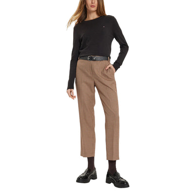 Tommy Hilfiger Maglioncino Donna Nero Maniche Lunghe - Maglia Cotone Organico Scollo Tondo