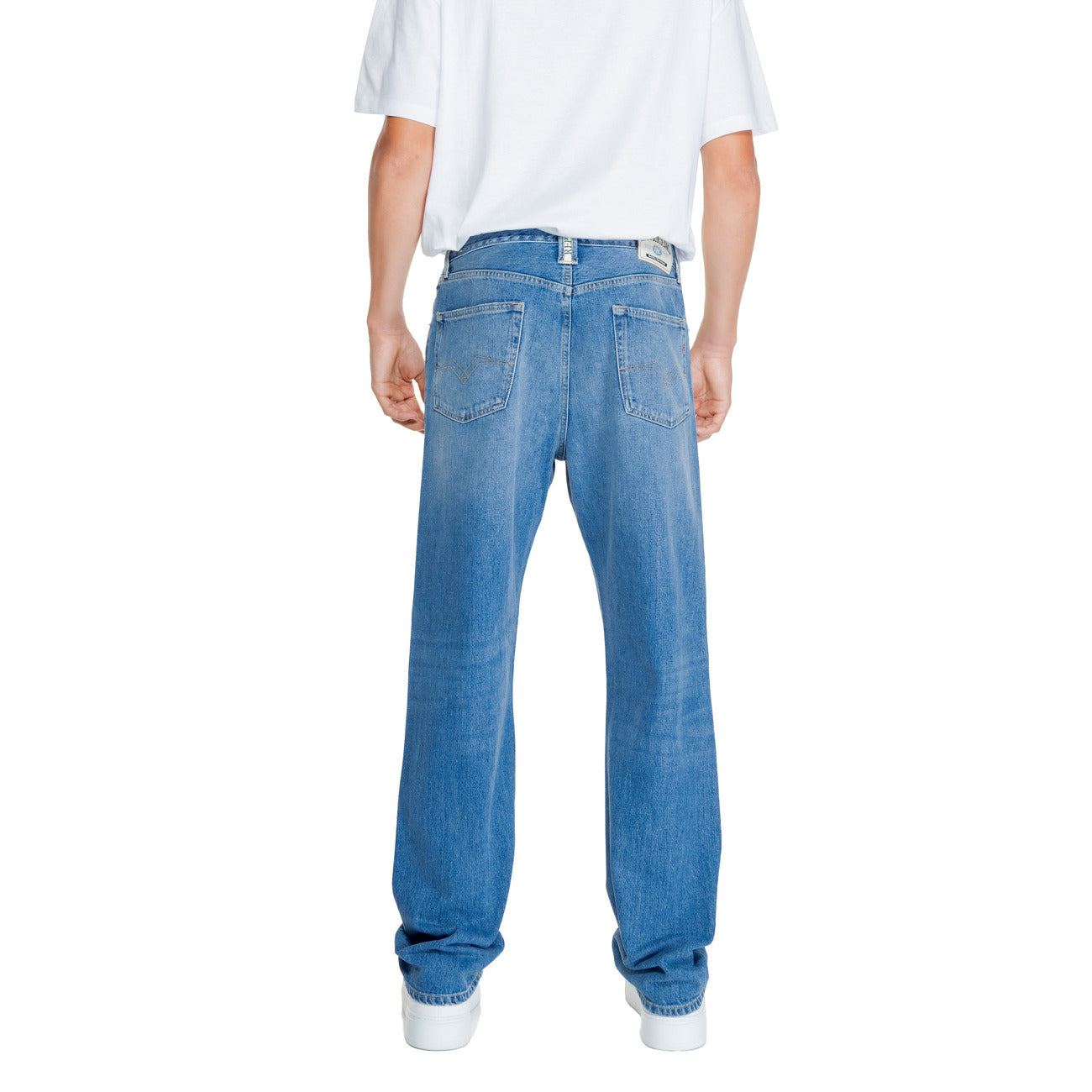 Replay Jeans Uomo Blu in Cotone 100% con Zip e Bottone Tasche Anteriori e Posteriori M9Z1 .000.800 764