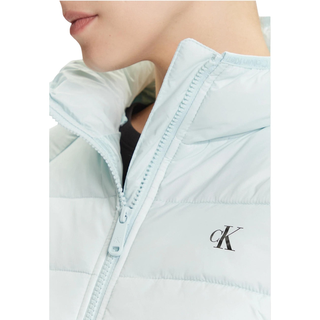 Calvin Klein Jeans Giubbotto Donna Azzurro Cerniera Maniche Lunghe Scollo Alto Cappuccio Tasche Anteriori Poliammide 100% Autunno Inverno LV047C510G