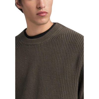 Replay Maglia Uomo Verde Scollo Tondo Manica Lunga Cotone 100% Autunno Inverno UK4722.000.G23788