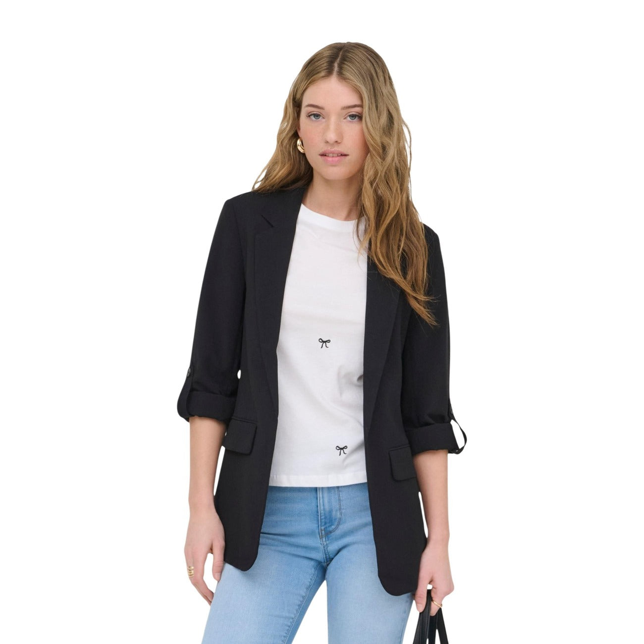 Only Giacca Donna Beige Senza Chiusura Bavero Scollo V Profondo Tasche Anteriori 93% Viscosa 7% Poliestere Primavera/Estate 15310839