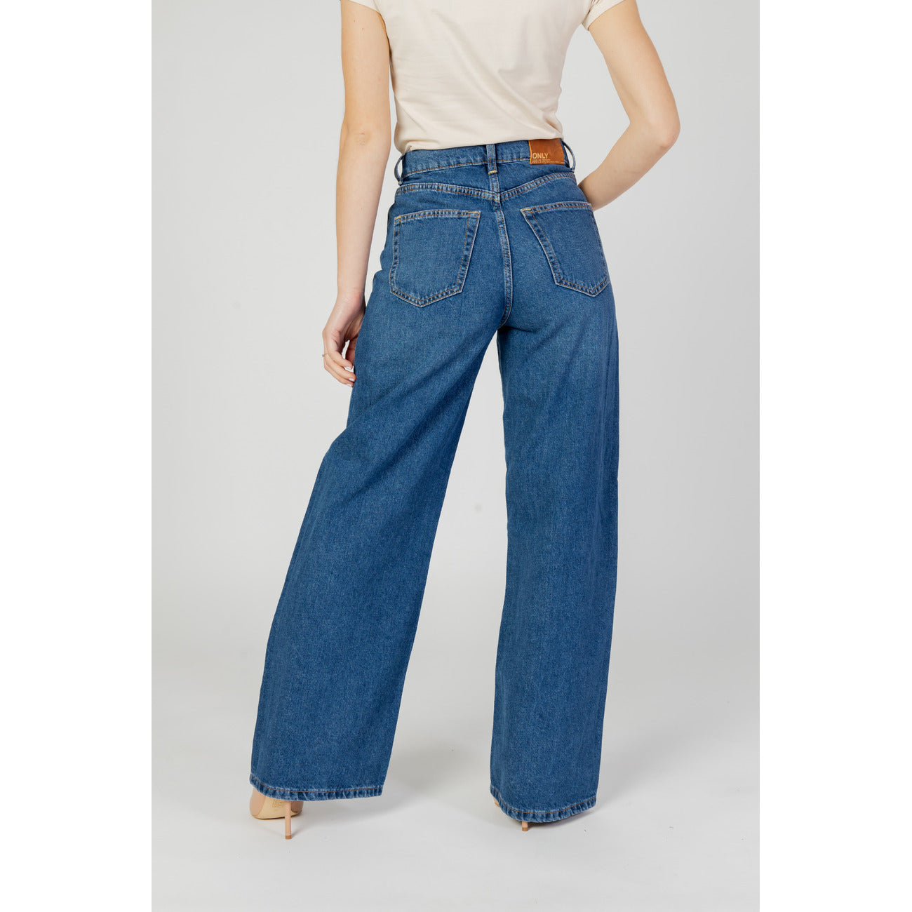 Only Jeans Donna Blu con Zip Bottone Tasche Anteriori Posteriori in Cotone 100% Tutte le Stagioni 15222046