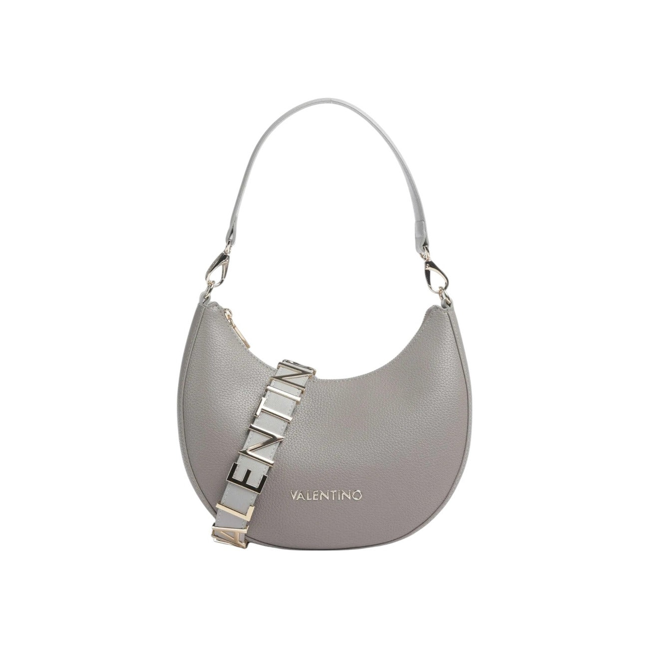 Valentino Bags Borsa Donna Grigia a Mano e Tracolla - Borsa Cerniera Tasca 29x24x10cm
