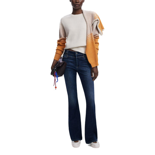 Desigual Maglia Donna Beige Colorata in 39% Viscosa 30% Poliestere 26% Poliammide 5% Lana a Manica Lunga Scollo Tondo 25WWJF24