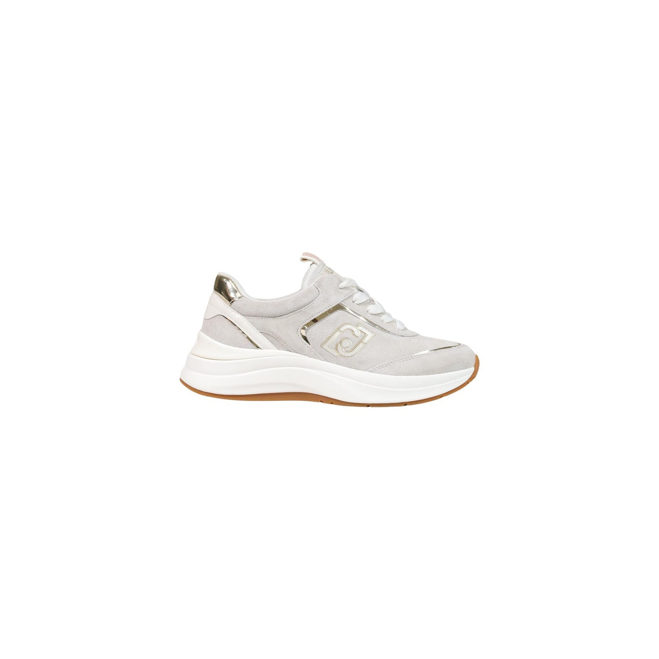 Sneakers Liu Jo Stardust 01 bianche donna BF6029PX911. Scarpe sportive da donna bianche in pelle con inserti metallizzati, logo Liu Jo laterale, suola platform 4 cm e plantare ergonomico, scarpe casual eleganti 4 stagioni.