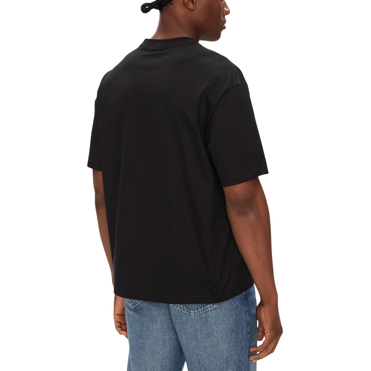 Calvin Klein Jeans T-Shirt Uomo Nero Manica Corta Scollo Tondo Cotone 100% Autunno Inverno LV04RB295G