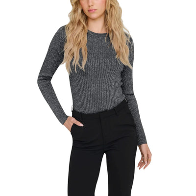 Jacqueline De Yong Maglia Donna Bordeaux Maniche Lunghe Scollo Tondo - Maglia Viscosa Sintetico