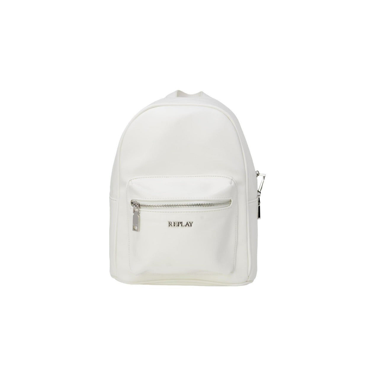Zaino Replay donna bianco con cerniera zip tasche - dettaglio chiusura vista frontale 