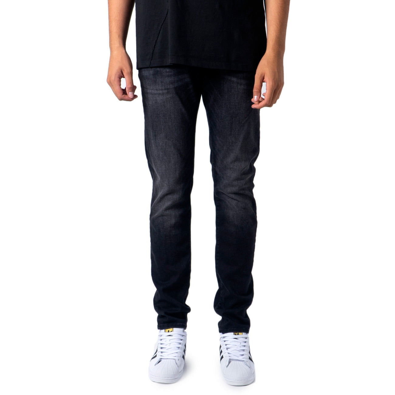 Jack & Jones Jeans Uomo Neri Zip Bottone Tasche Anteriori Posteriori Cotone 77% Modal 14% Poliestere 6% Autunno Inverno 12162430