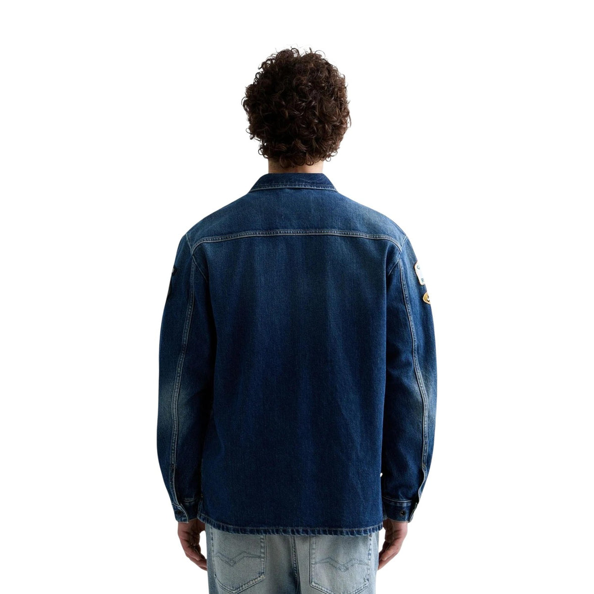 Giacca jeans uomo Replay – Giubbino denim con patch e lettering M13MD .0PL.795 22F.