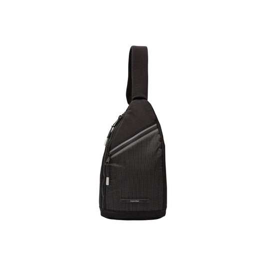 Borsa Calvin Klein uomo nera a tracolla con cerniera tasca frontale 100% poliestere - vista frontale